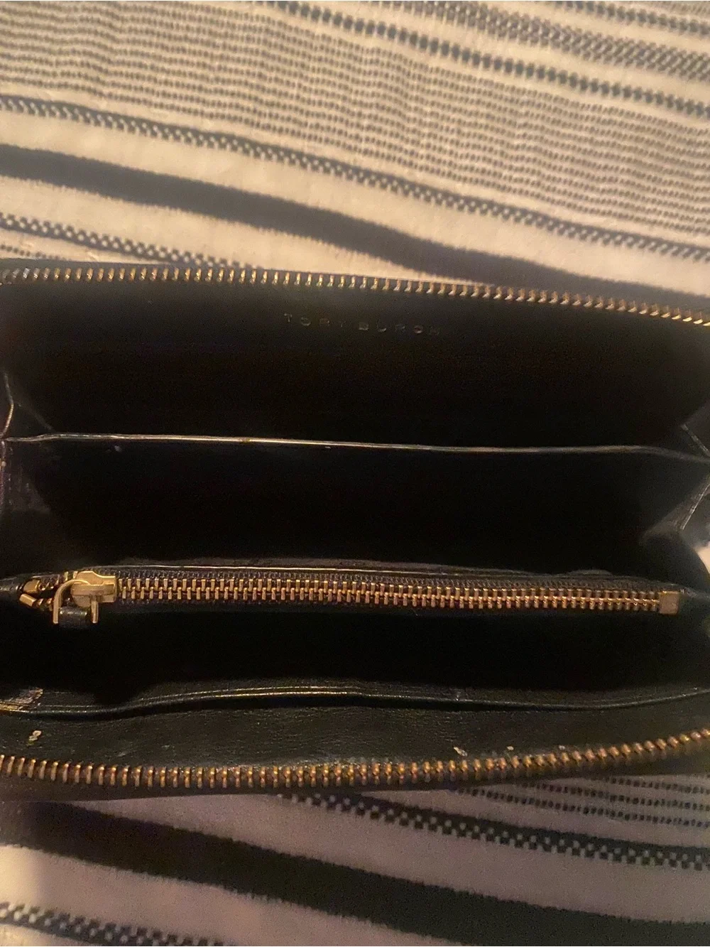 Tory Burch Black Leather Thea Continental Zip Wallet